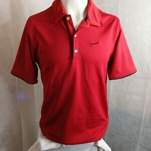 Nike Red Black Fit Dry Polo/Golf Shirt Men's Size Med